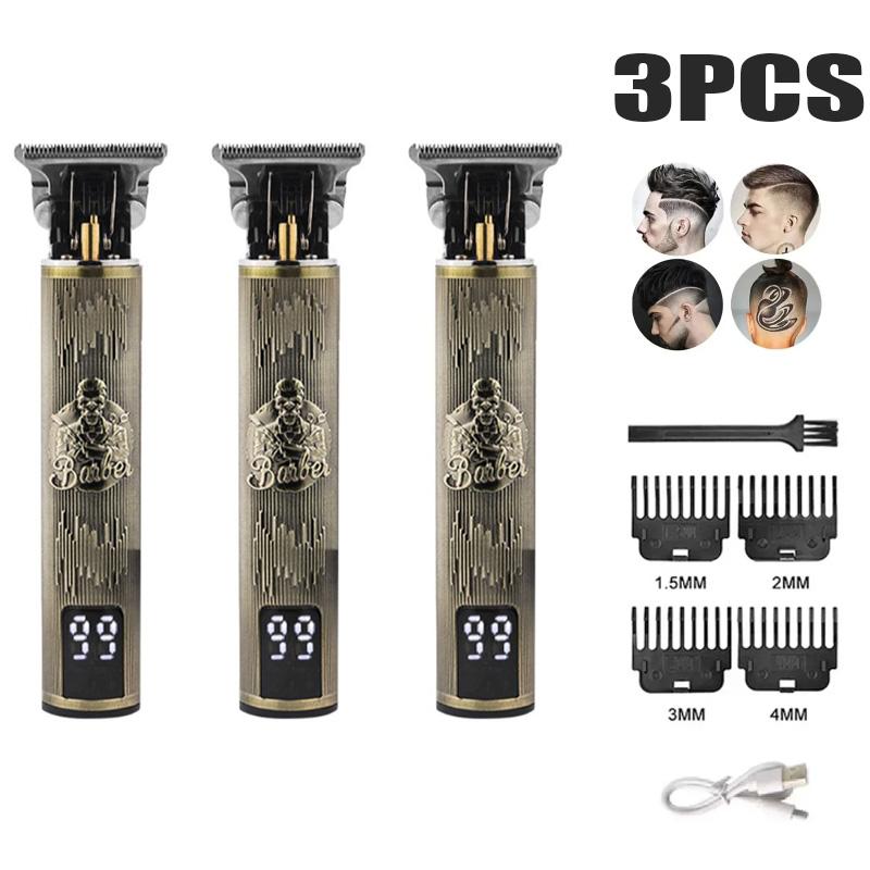 1-5PCS T9 Electric Hair Clipper Men Hair Cutting Machine Shavers Rechargeable With USB Professional Beard Trimmer For Men Barber