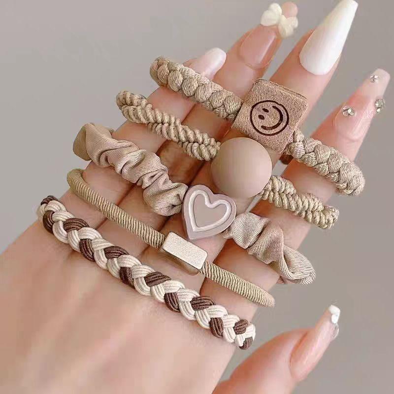 

Взрослый набор из 5 предметов с повязкой на голову на резинке, высокоэластичной резинкой для волос, повязкой на голову, повязкой для высокого хвоста One Size хаки