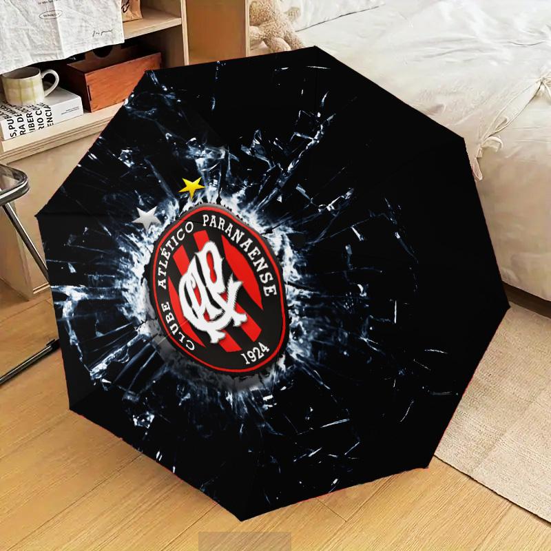 Atletico Paranaense Crest Automatic Folding Umbrella - 8-Rib Travel Umbrella with Auto Open/Close & Portable Gifts for holidays or birthdays