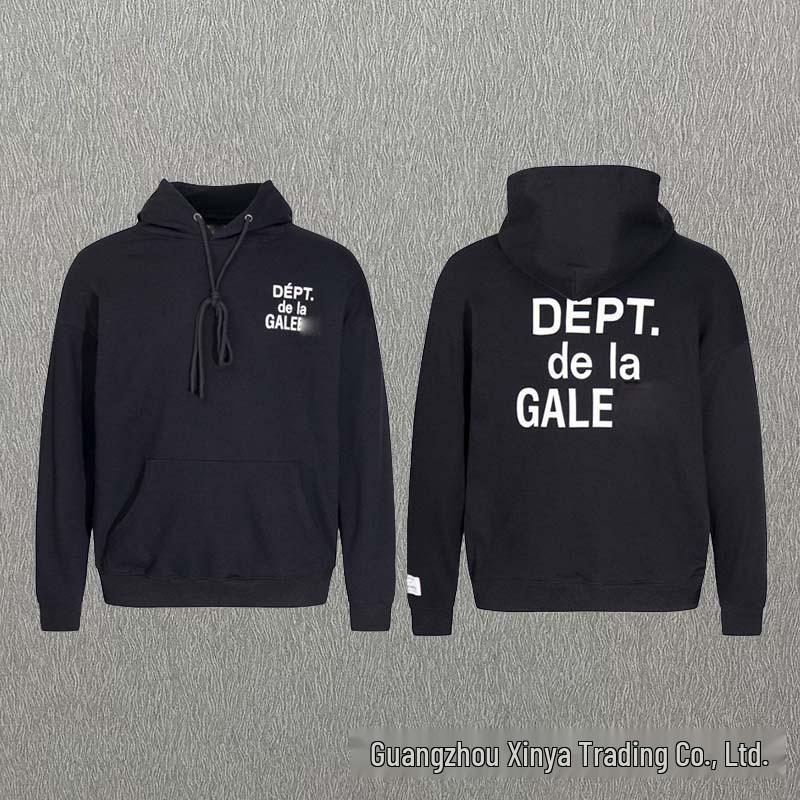 GALLERY DEPT Bluza Unisex z Kapturem Bawełniana z Plamami Farby Graffiti - Jesienna Luźna