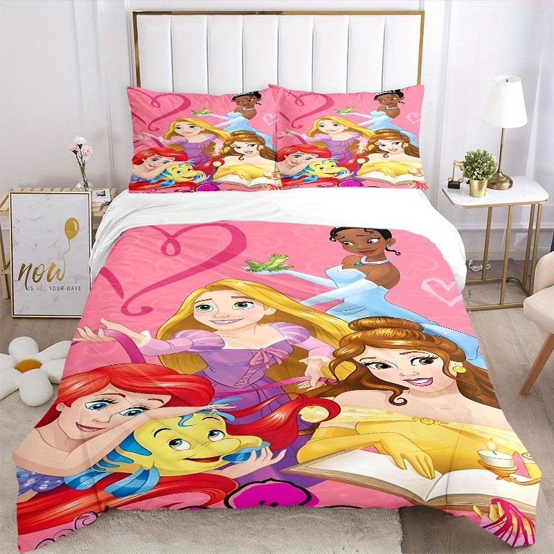 3pcs set Disney Princess1pc of quilt cover+2pcs of pillowcase, no core, print bedding, All Seasons Bedroom Setting016