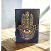 Hamsa Eye Leather Journal, Handmade Sketchbook, Dream Diary
