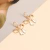 Elegant Gold Plated Metal Earring Unique and FashionableThin Hoop Earring with Unique Details Cute Bowknot Ear Rings