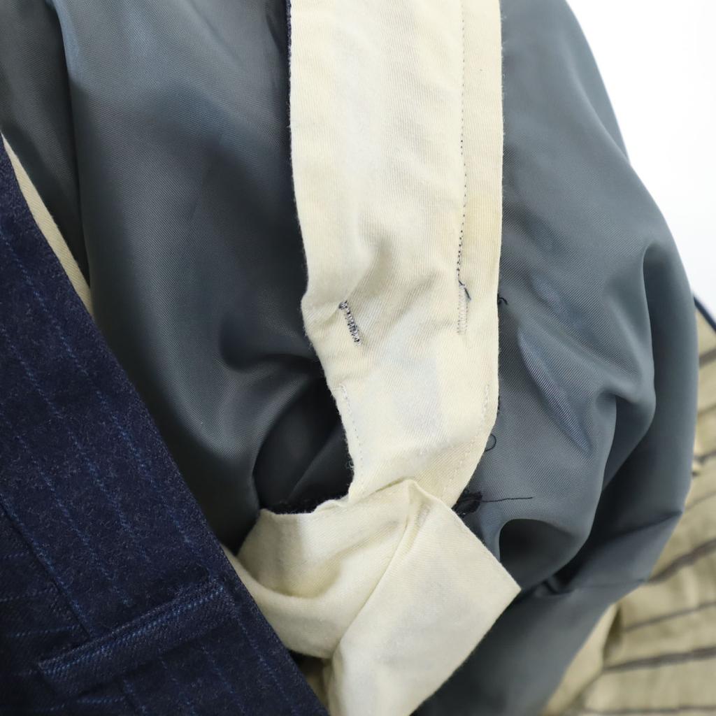 TAKASHIMAYA made in Japan Striped Pattern Lanvin fabric suit Setup Navy Men's Used
