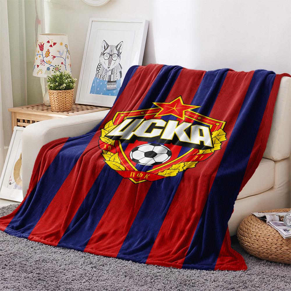 1Pc CSKA Moscow Print Flannel Blanket High Quality Warm Comfortable Cover for All Seasons Perfect for Gifts Home Decor