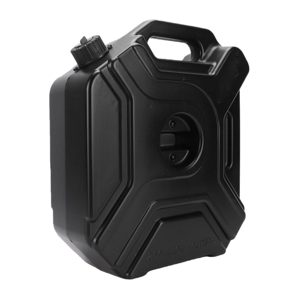 Portable Tank with Locking Mounting Bracket 10L Fuel Petrol Oil Water Tank for Car Motorcycle SUV ATV UTV Black
