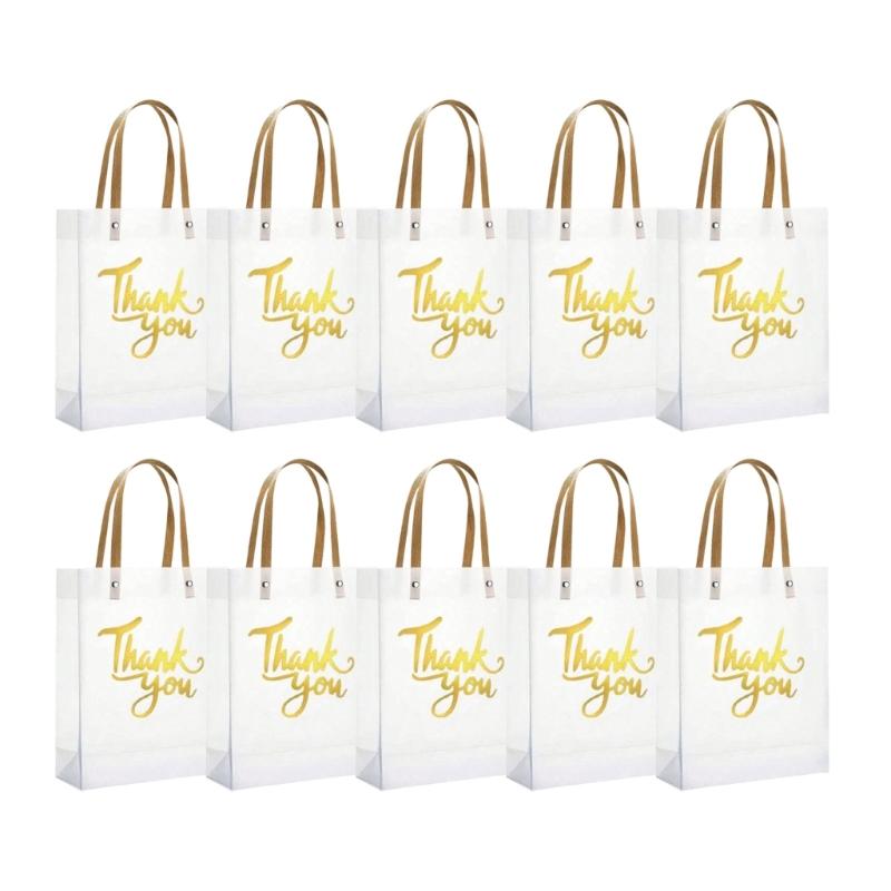 10Pcs Thank You Gift Bags With Handle Functional Thank You Gift Bags Handheld Bags for Home and Commercial Use 1