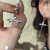 Fashionable Fringe Ear Rings Zircon Cross Tassels Earrings for Women Girls Commuting Temperament Earring Party Jewelry
