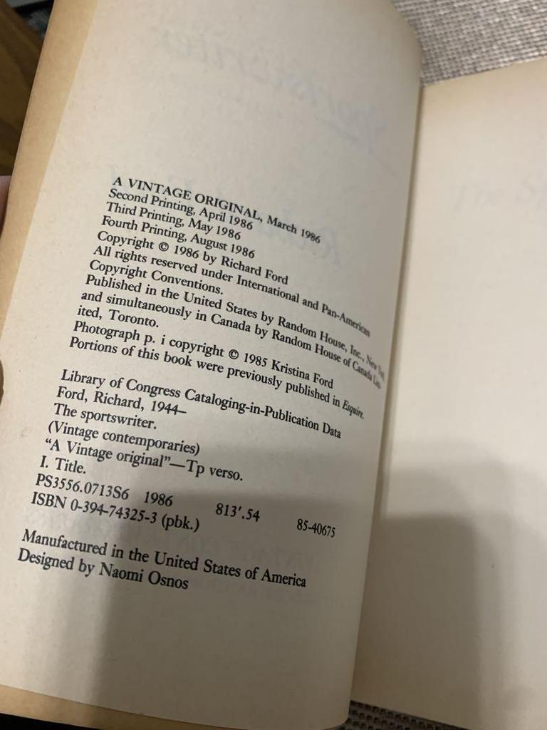 [USED] Rare Richard Ford The Sportswriter