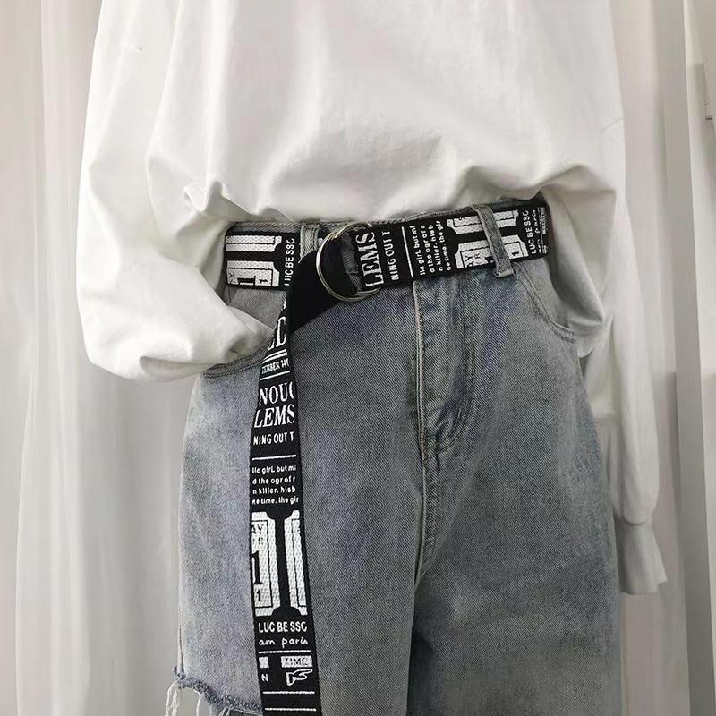 Chic Casual Wide Pants Belt With Double Ring Buckle For Students Perfect For Wear Everyday