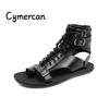 Fashion Summer Luxury Brand Men Casual Shoes New Outdoor High Top Men Sandals Fashion ROMAN Beach Sandals Black Leather Designer Shoes
