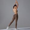 New Seamless Knitted Solid Color Sexy Back Tight Fashion Back V-waist Yoga Suit Running Fitness Set