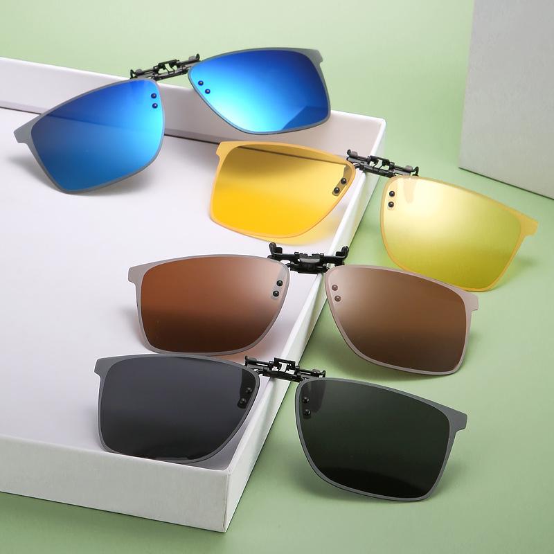 Clip-On Women s Polarized Sunglasses for Day/Night Use with Myopia and Night Vision Lenses Black-Grey Lens