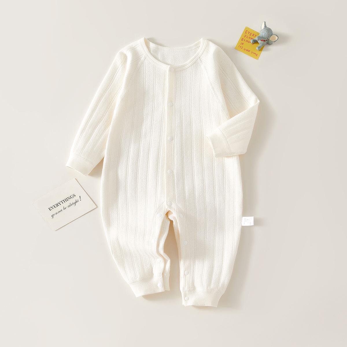 Baby Pajamas, Pure Cotton Infant Clothes Newborn Rompers Unisex Baby Spring and Autumn Outfits Long-Sleeved Base Layer Crawlers 66