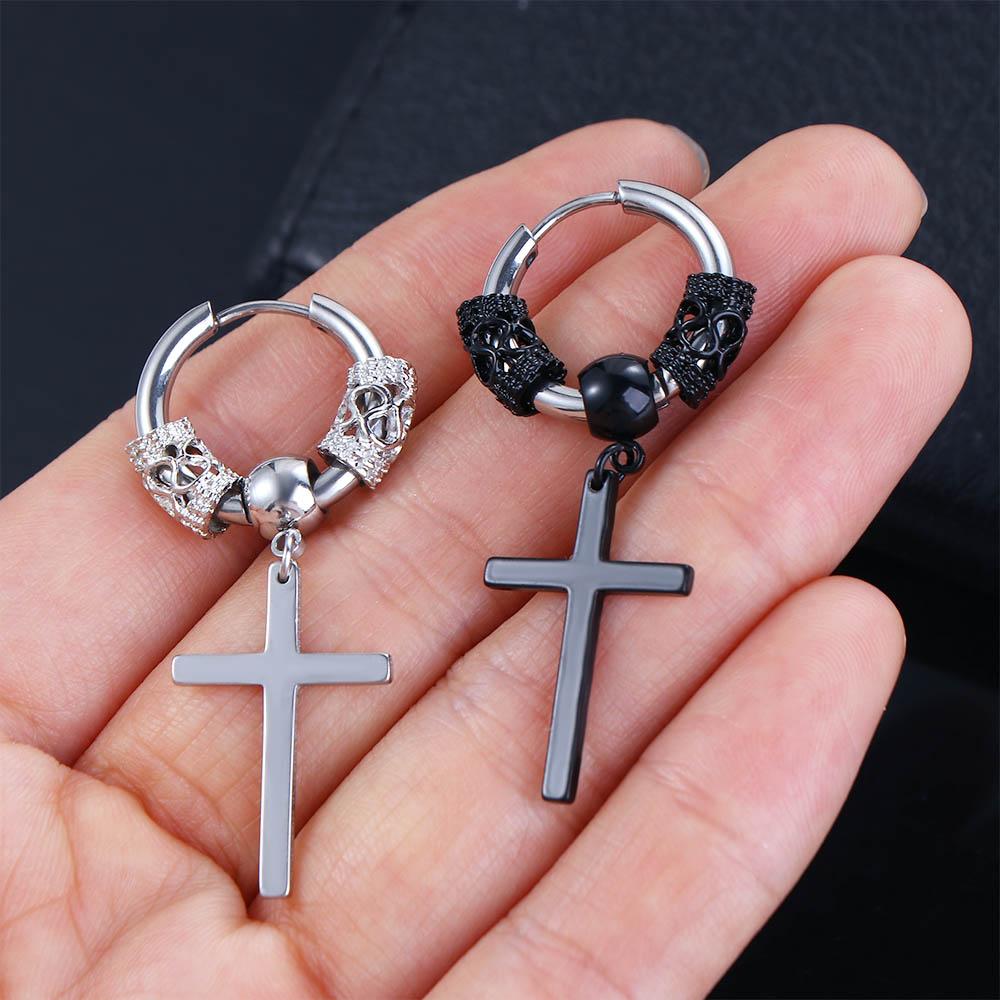 Dragon Hollow Out Round Pendent Men Hoop Earrings Korean Dangle Earrings Stud Earrings Ear Jewelry