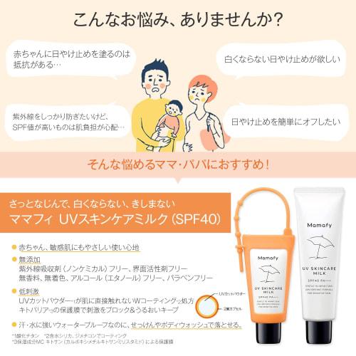 Mamafy UV Skin Care Milk Set of 2 (SPF40 PA+++ 30g & 60g) Sunscreen, Hypoallergenic (Spreads well/Does Not Turn White), Whole Body, For Babies, Portab