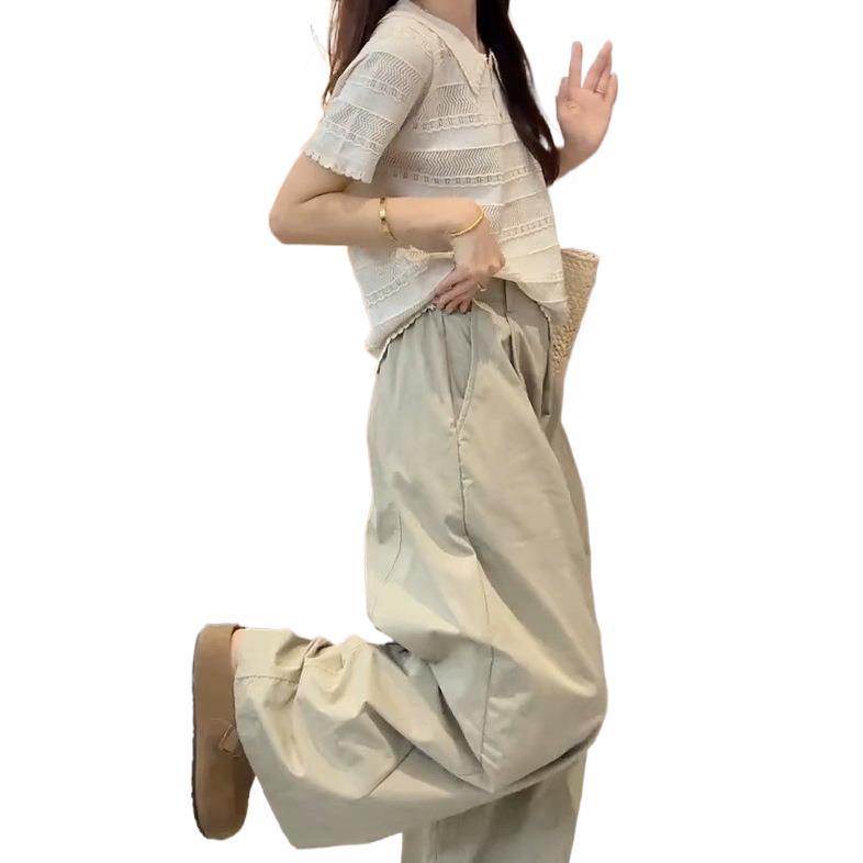 Korean Style Hollow-Out Knit Top - Summer 2026 Fashion, Slimming & Versatile Short Sleeve for Women