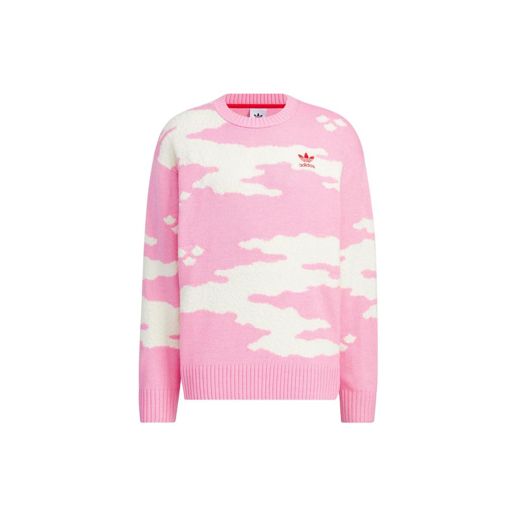 Adidas Originals Feifei Ruan Kolaborace Fw23 Svetr s grafikou loga na hrudi Unisex Top Růžový JE9188