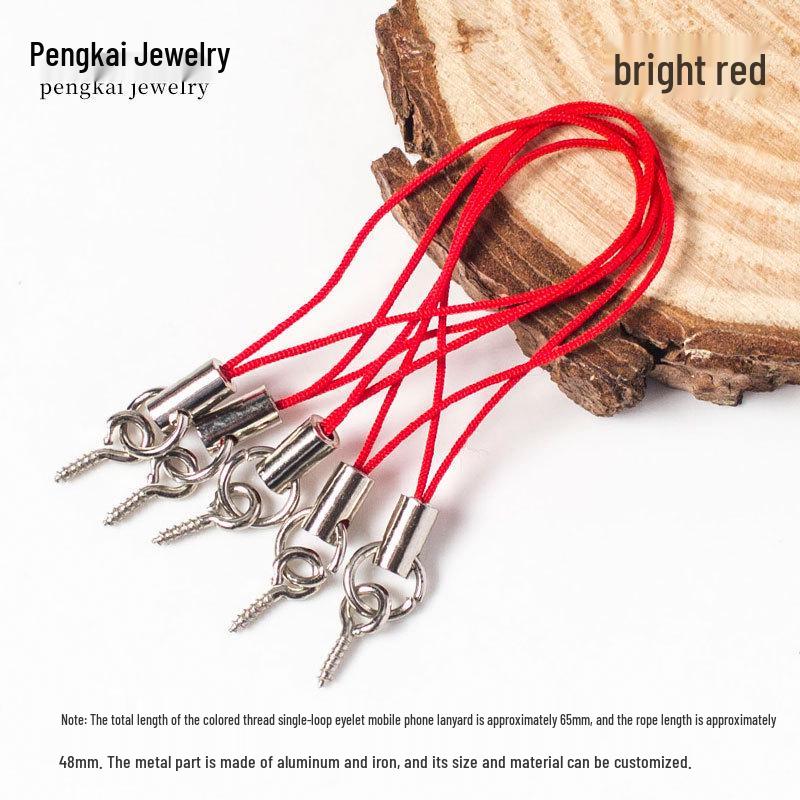 Kolorowy Pasek do Telefonu Komórkowego z Zawieszką z Oczkiem i Sznurkową Lalką - DIY Ręcznie Robiona Biżuteria Akcesoria