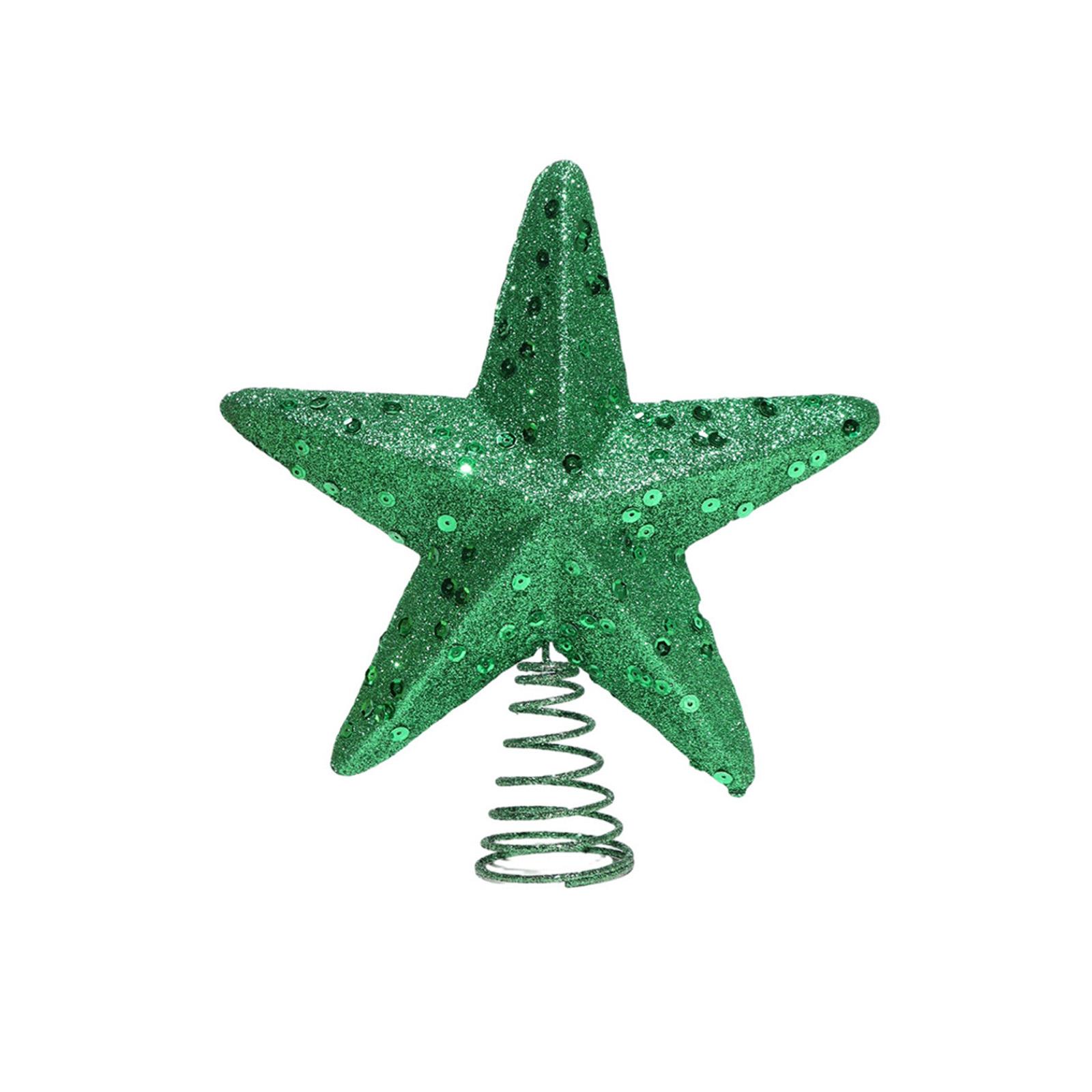 

Christmas Colorful Sequin Foam Tree Top Star Christmas Tree Five-pointed Star Tree Top Layout Window Desktop Ornaments One Size зелёный