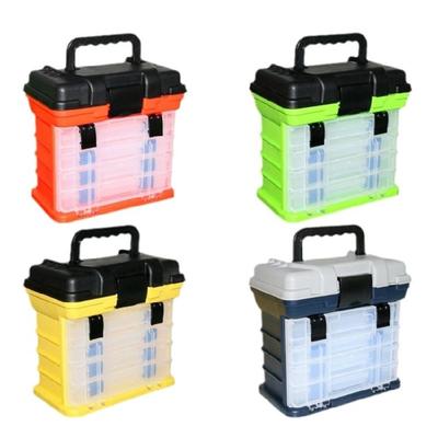 Fishing Box, Fishing Container Storage, Fishing Equipment Container 4 Layer Fishing Tackle Box with Handle for Fishing
