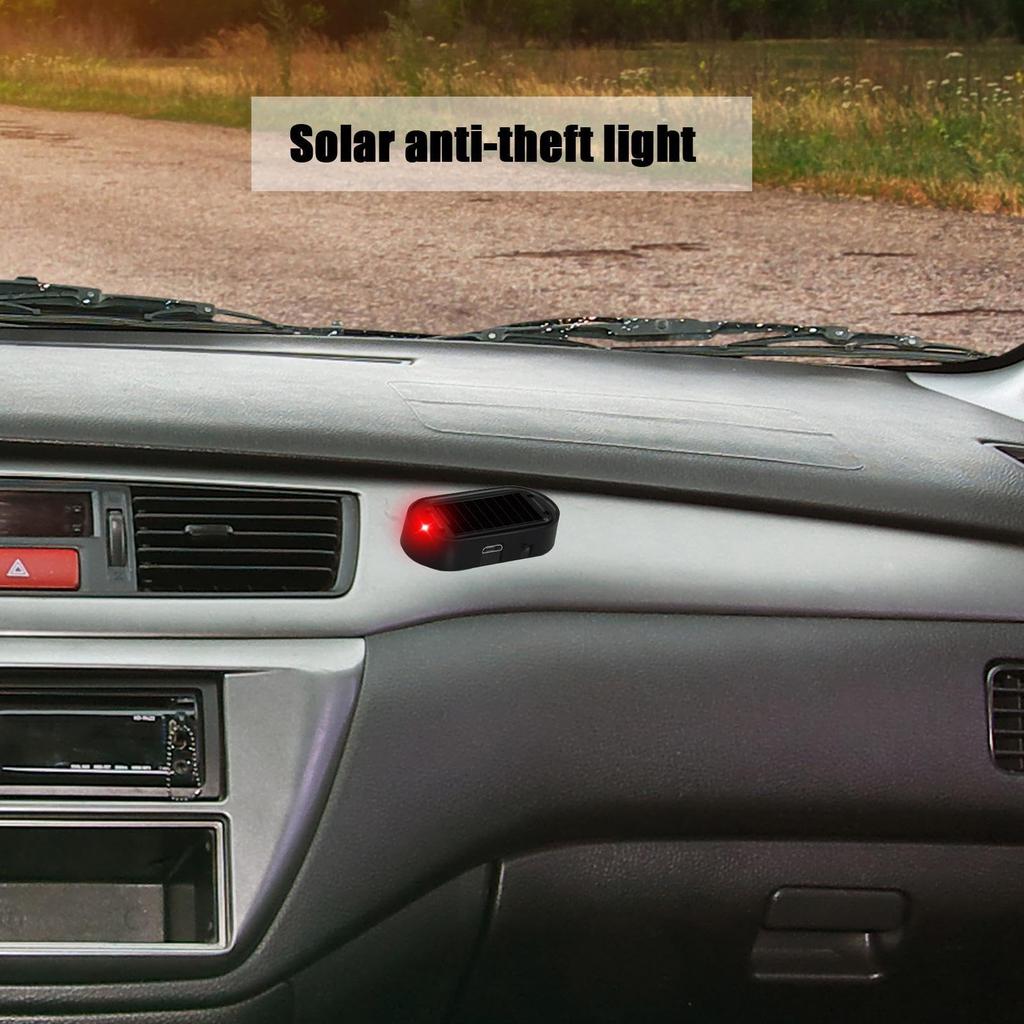 LED světlo na solární energii do auta, Solární nabíjení, Bezpečnostní světlo, Pro vozidla, Proti krádeži, Blikající, Maketa
