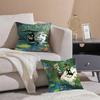 Cartoon Pond River Cat Beautiful Pillow Case Printing Pillowcase Living Room Sofa Cushion Cover Bedroom Room Decor