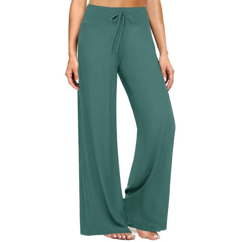 Skinny High-waisted Fitness Wide-leg Pants Zero-feeling Waist Drawstring Wide-leg Pants Fitness Sports Casual Trousers Women