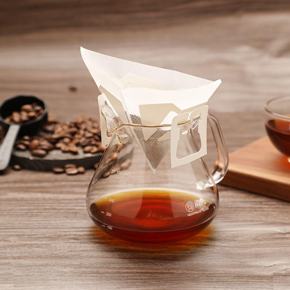 30Pcs Thickened V-Shaped Coffee Filter Bag Non-woven Fabrics Hanging Tea Filter Bag  Cafe