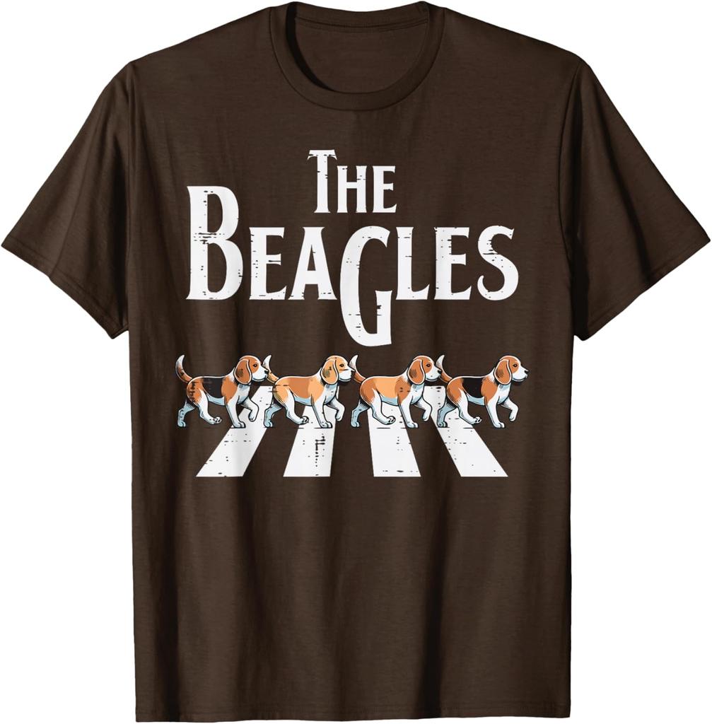 The Beagles Parody Abbey Road Walking Dogs Graphic Tee Casual Cotton TShirt for Men Women