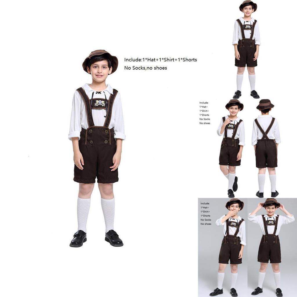 Authentisches Deutsches Oktoberfest-Kinderkostüm mit Hut für Halloween und Cosplay