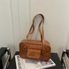 Vintage college style bowling bag new niche high-end sense versatile shoulder handbag