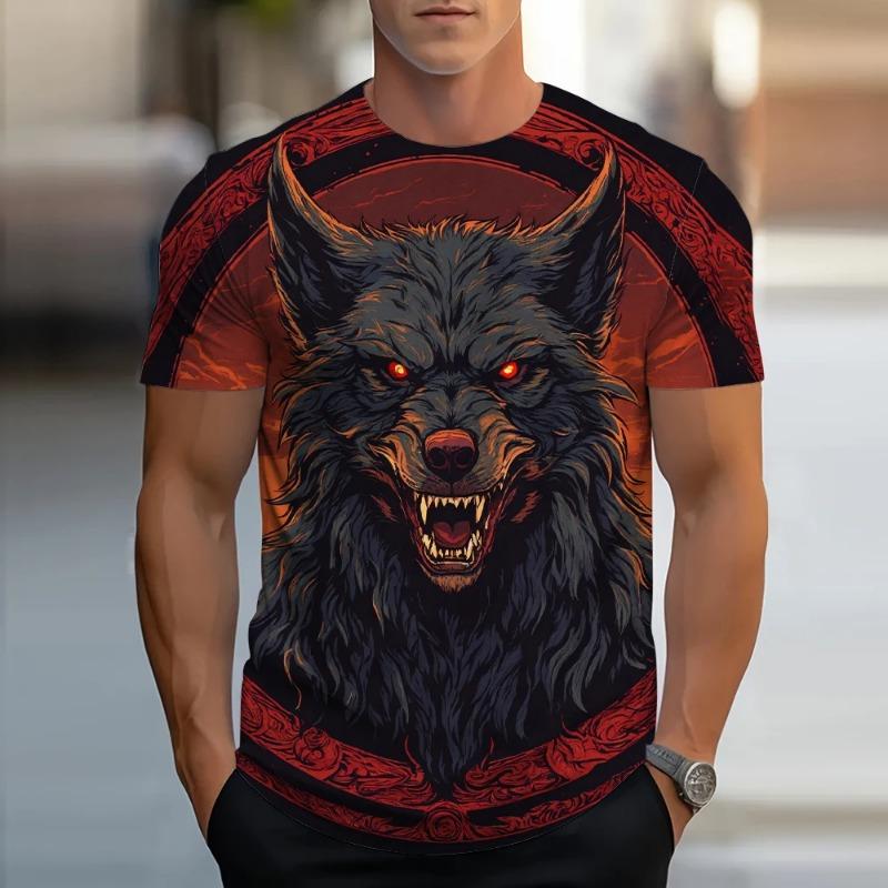 3D printing new men's fashion casual simple short-sleeved T-shirt comfortable breathable cherry blossom print short sleeve
