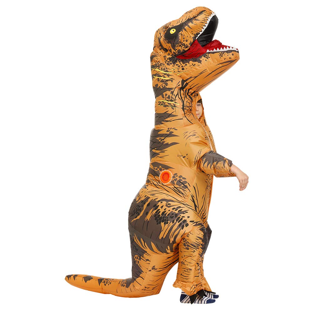 Rruonshully Dinosaur Kigurumi Halloween Dinosaur Rider Tyrannosaurus Monster Animal for Kids Kids' Costume, Costume, Costume, Brown, Rex, Inflatable,