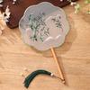 with Tassels Pendant Silk Fan Floral Pattern Tuan Fan Chinese Style Embroidery Fan  Home Decor