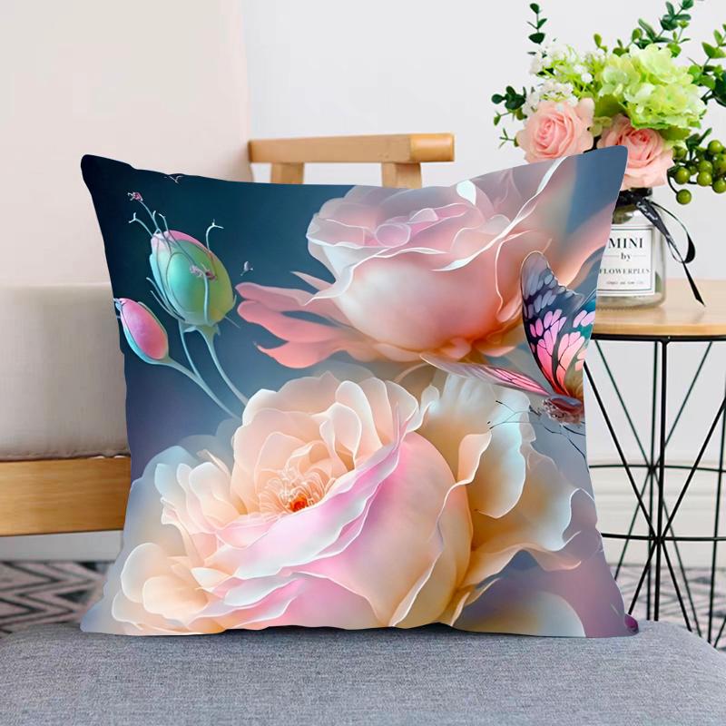 Rose Pillowcase Dormitory Decoration Office Living Room Sofa Home Pillowcase