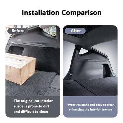 Rear Trunk Both Side Guards For Tesla Model Y Juniper 2025 2026 PU Leather Surface Corner Protection Cargo Liner Anti-dirty Pad