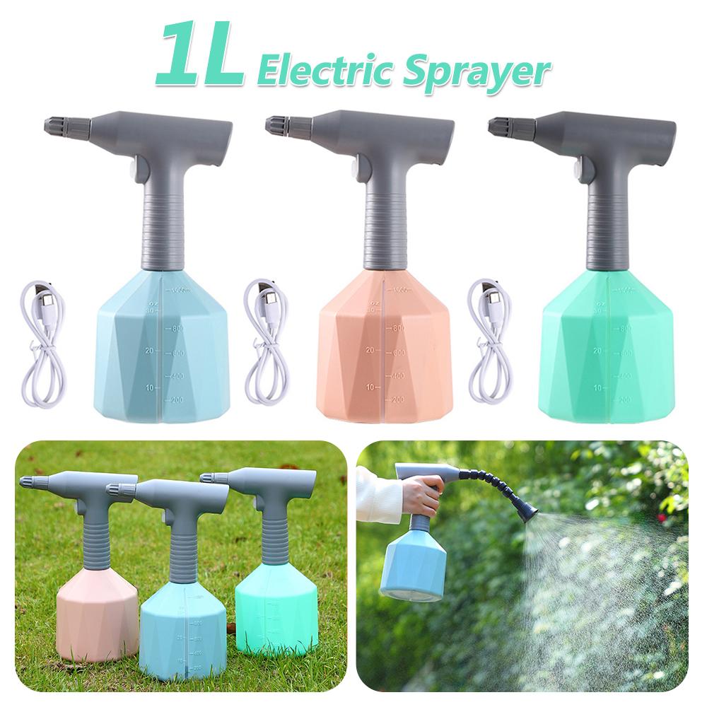 1L Pressure Sprayer Tool USB Rechargeable Handheld Household Sprayer 360 Adjustable Nozzle Leakproof for Agricultural Irrigation