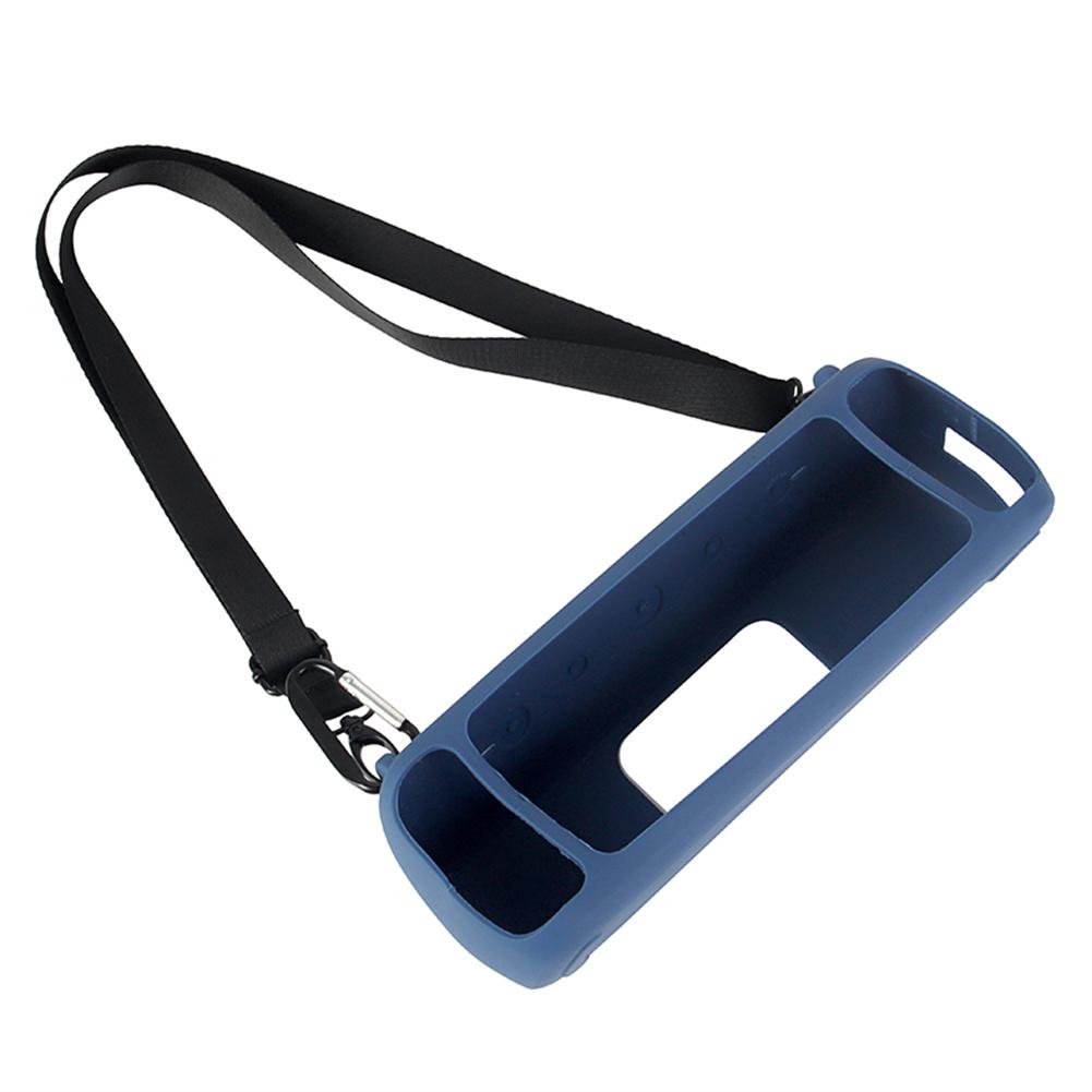 

Силіконовий чохол, сумісний з Anker Soundcore Motion+ сумісний з Bluetooth динамік сумка для перенесення з ремінцем-карабіном синій