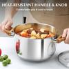 CSK Stainless Steel Pot 8 Quart Stock Pot with Visible Lid for Soup Pasta Vegetable Double Handle Dishwasher Safe