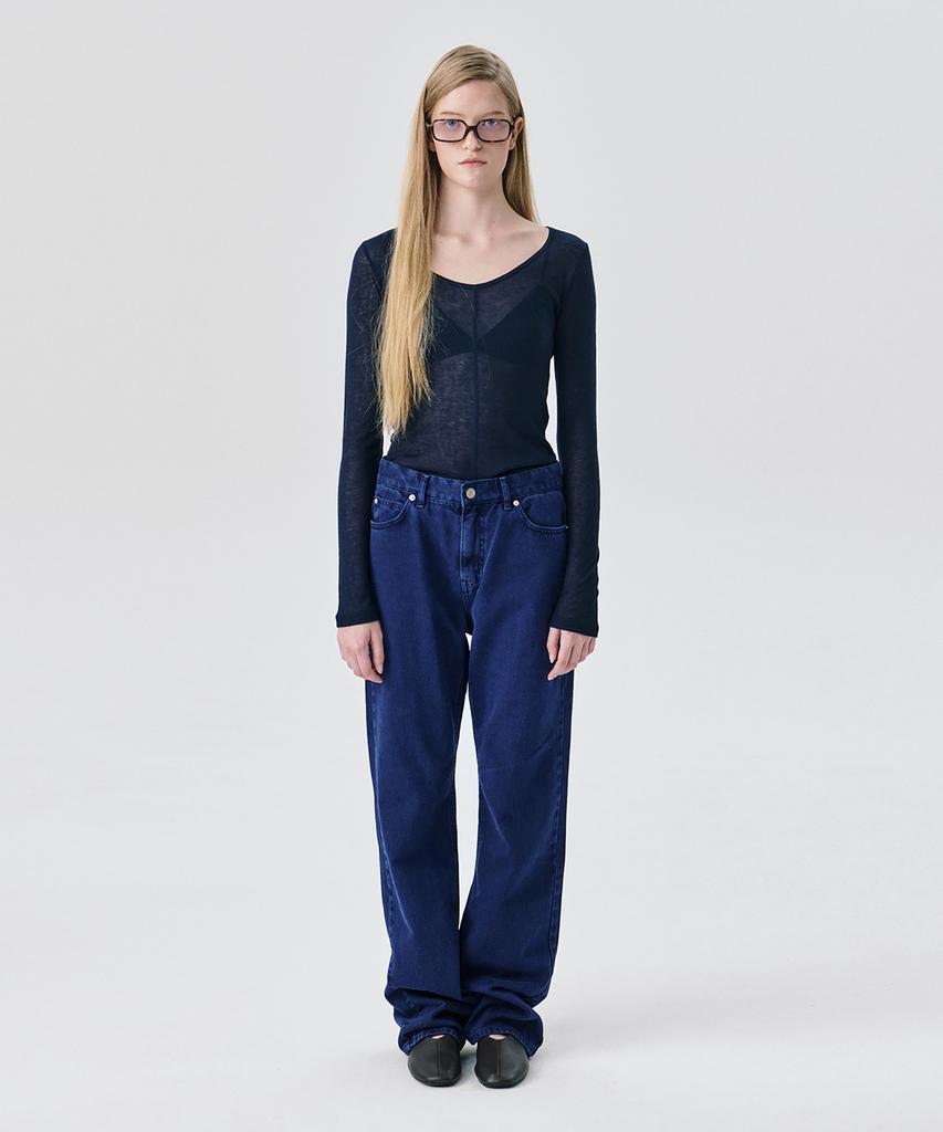 WNDERKAMMER Straight Leg Denim Pants_Navy