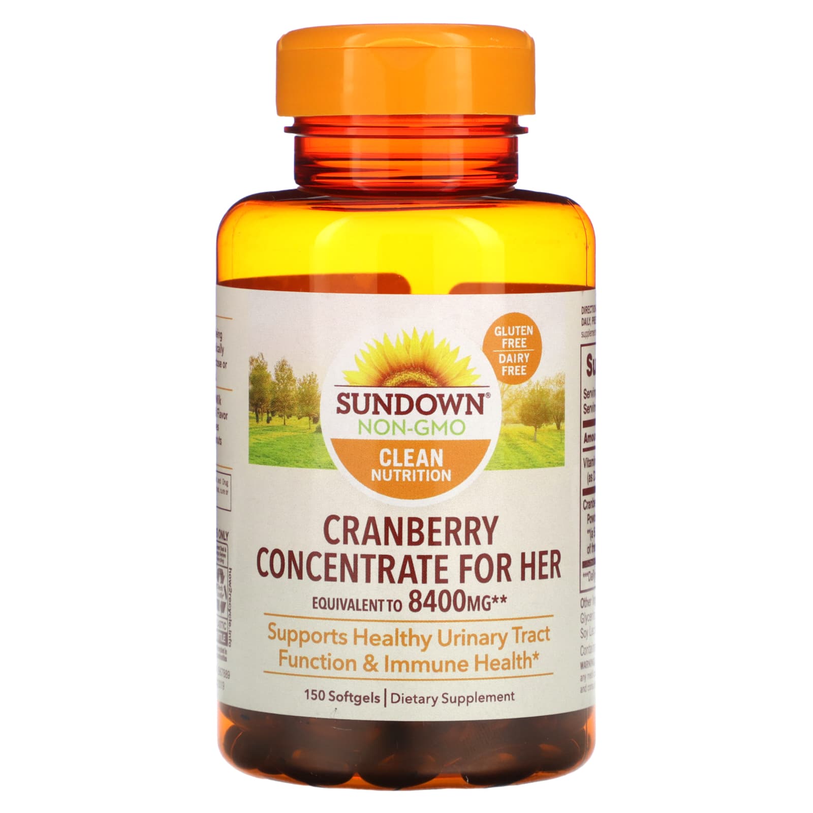 

Sundown Naturals, супер журавлина, плюс вітамін D3, 150 м’яких капсул