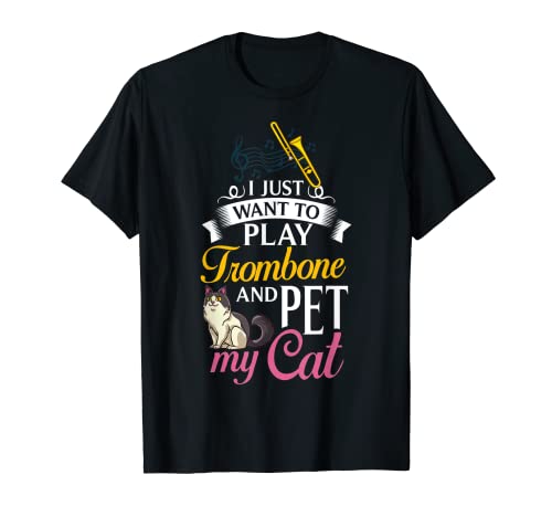 Cat Trombone Music Brass Instrument Player T-shirt