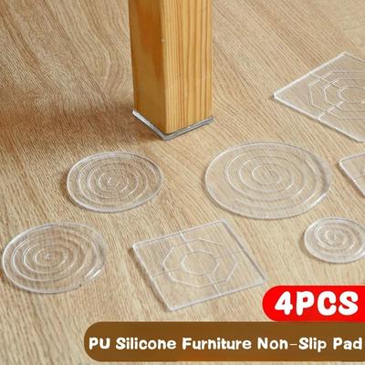 4Pcs Silicone Non-Slip Pad Anti-moving Table Foot Mat Bed Foot Antislip Fixator Transparent Anti Vibration Pads Furniture Gasket