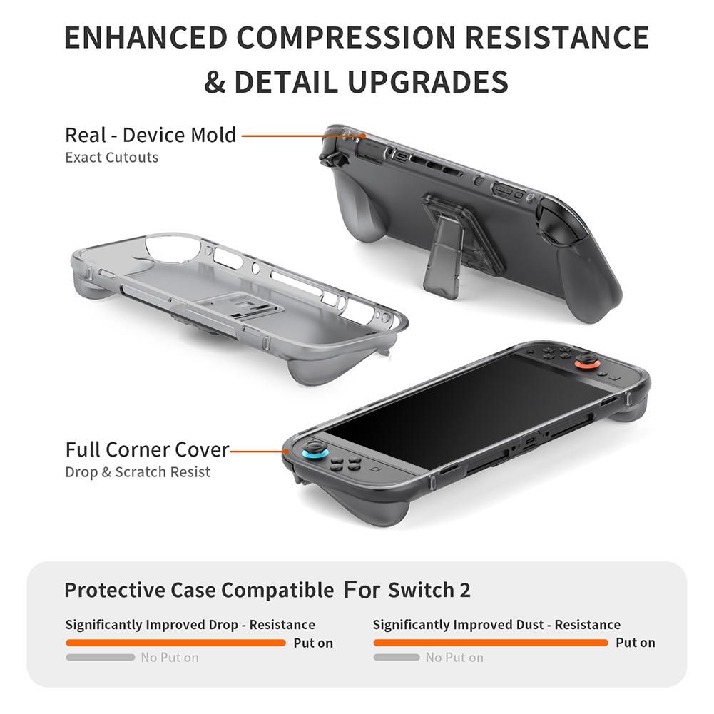 1/2Pcs TPU Protective Case for Nintendo Non-Slip Game Console Sleeve Handheld Console Shell with Stand for Switch 2 Accessories