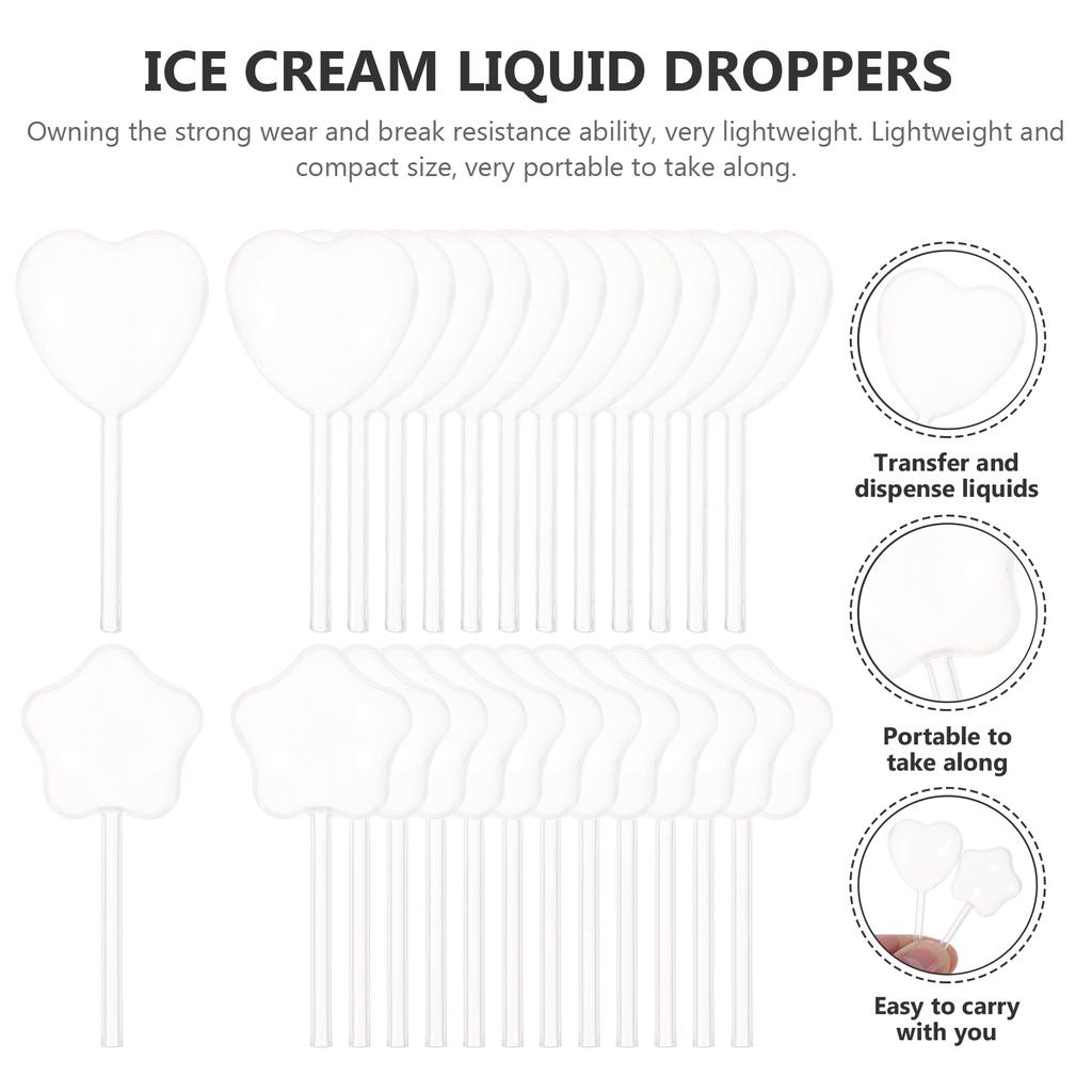 100 Pcs Dropper Buttercream Squeeze Transfer Pipettes Plastic Chocolate Droppers