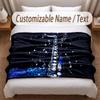 Music General Theme Soft Blanket Personalized Custom Name Text Print Warm Blanket Home Sofa Bedroom Decor