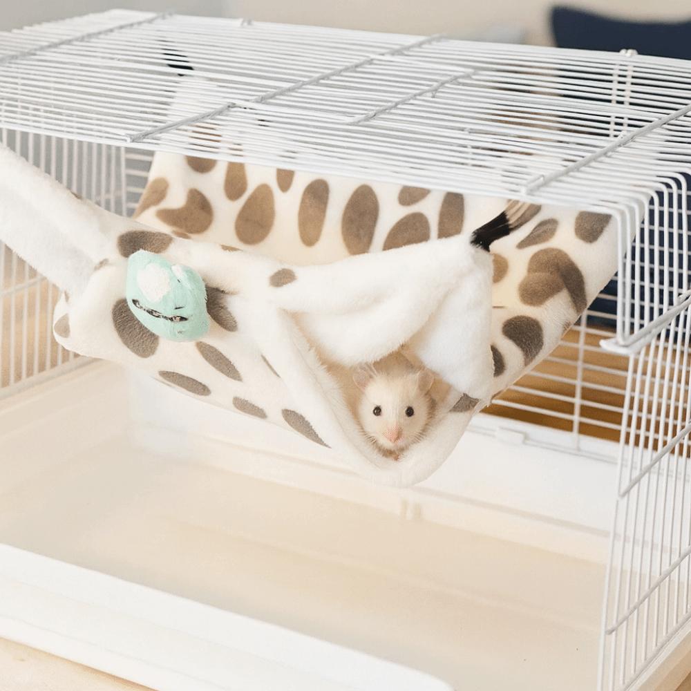 Warm Hamster Hammock Double-layer Small Pet Hanging Beds Cute Hamster Habitat Pet Cage