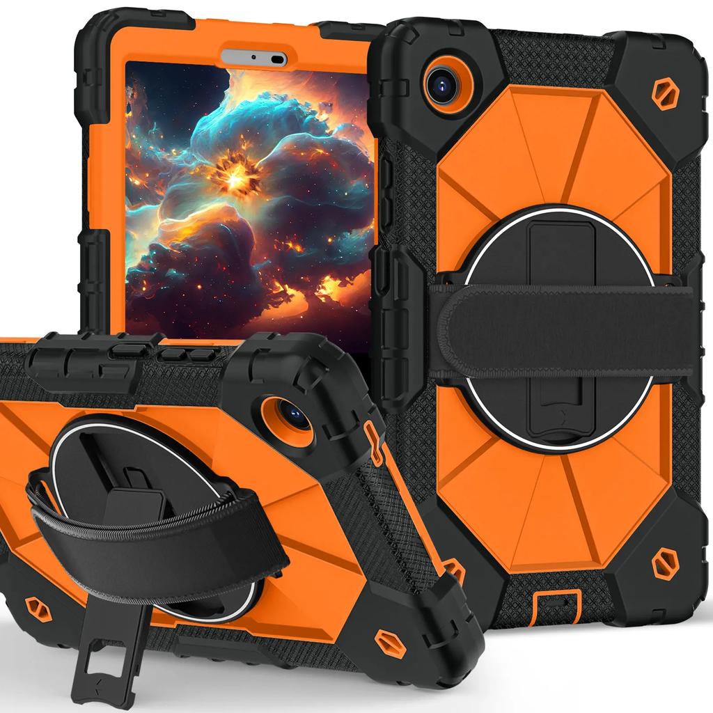 Kids Proof Case for Lenovo Tab One K9 8.7 Inch TB305ZU TB305FU 2025 360 Rotatable Stand Handle Grip Shoulder Strap