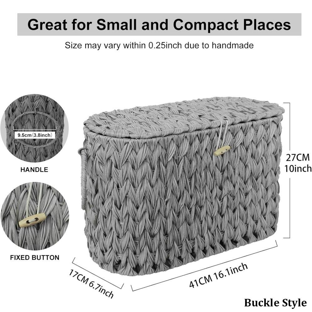 Water Hyacinth Toilet Paper Storage Baskets Large Capacity Wicker Woven Wicker Baskets Household with Lids